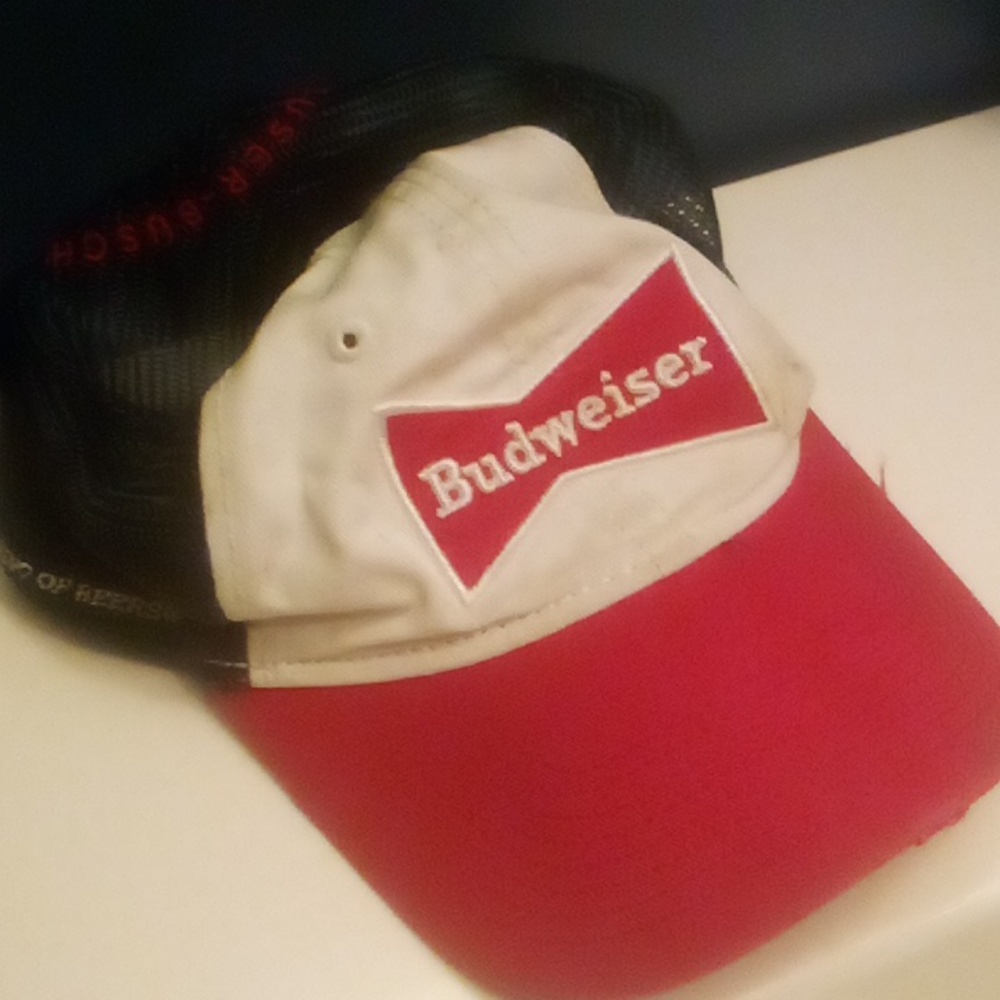 budwiser red white blue baseball cap snap back